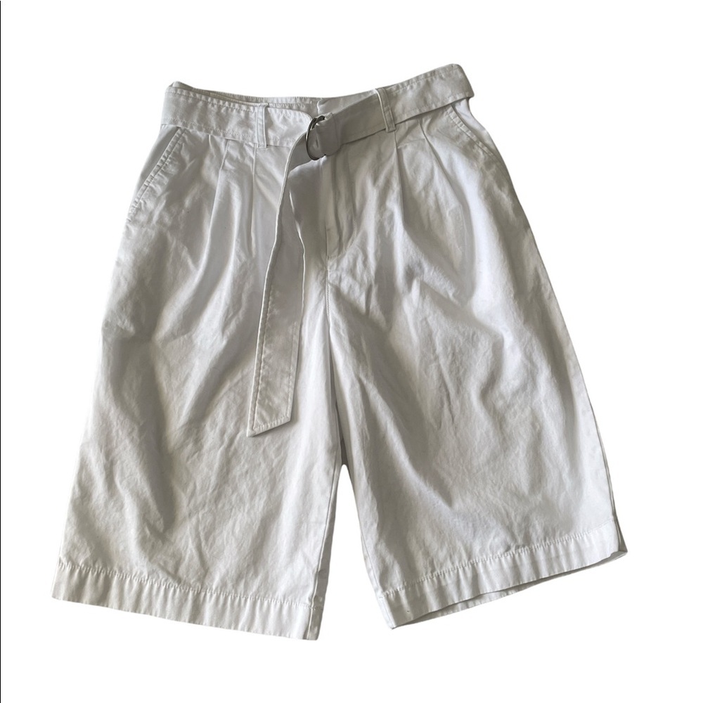 NWOT GAP Women's High Rise Denim Shorts White W/ Belt Sz 2